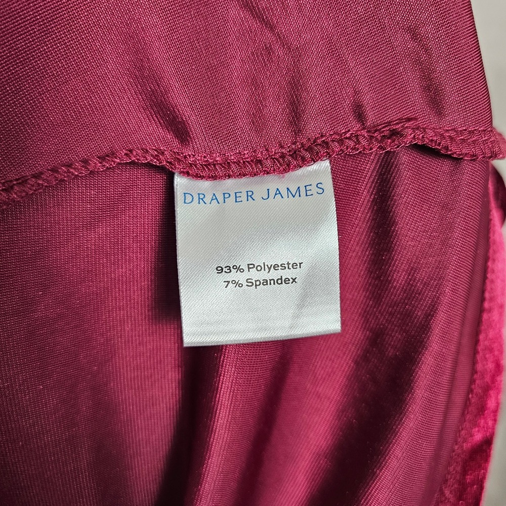 Draper James Womens S Wine Red Bishop L/S Belted Velvet Dress VNeck Mini Dress - Picture 9 of 10